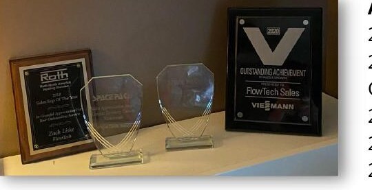FlowTech awards — Roth Salesperson of the Year, Viessmann Outstanding Achievement, SpacePak